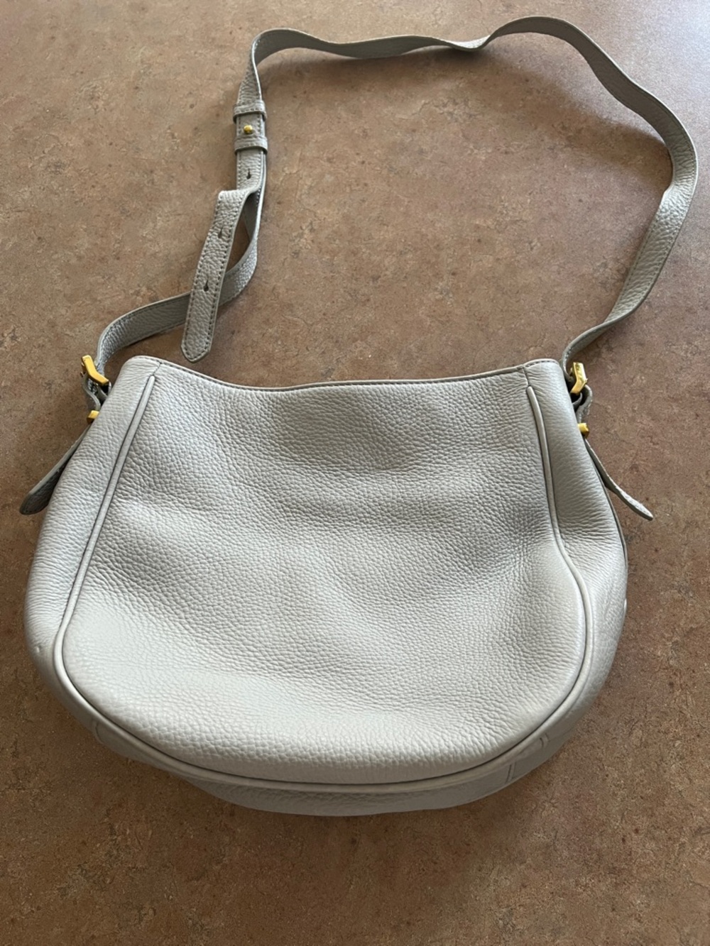 J. Crew Cream Pebbled Leather Crossbody Shoulder Bag